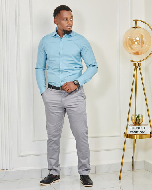 Elegant Plain Shirt Blue