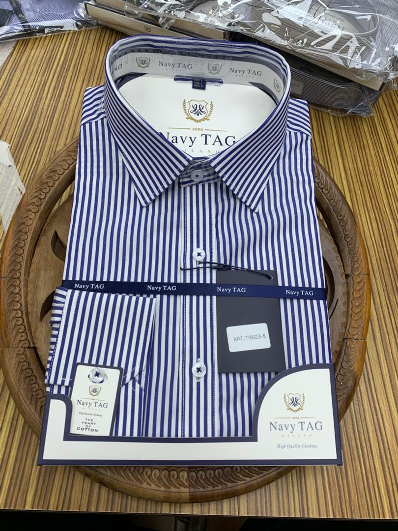 Navy Tag Stripped Official Shirt