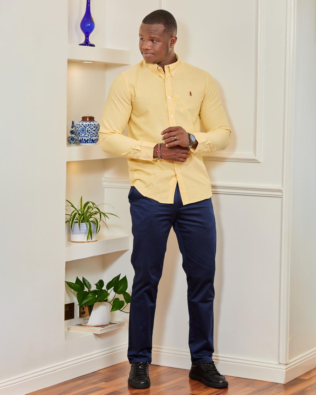 Elegant casual shirt- mustard