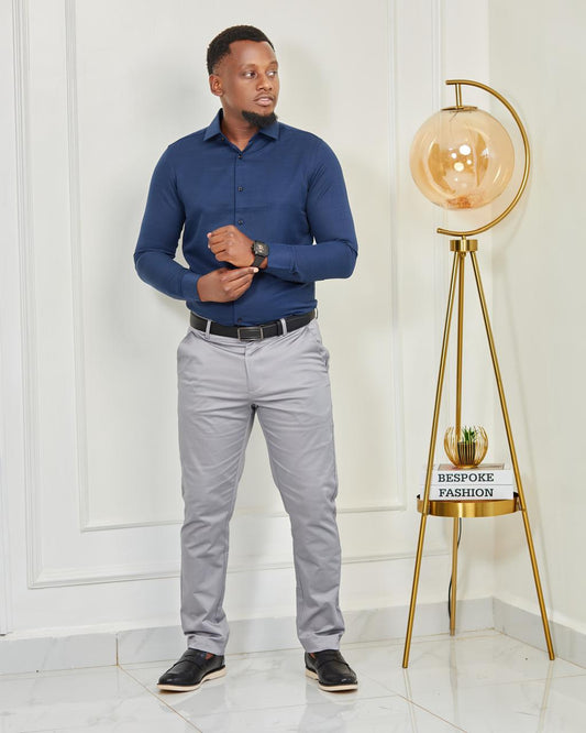 Sannino Plain Shirt Navy Blue